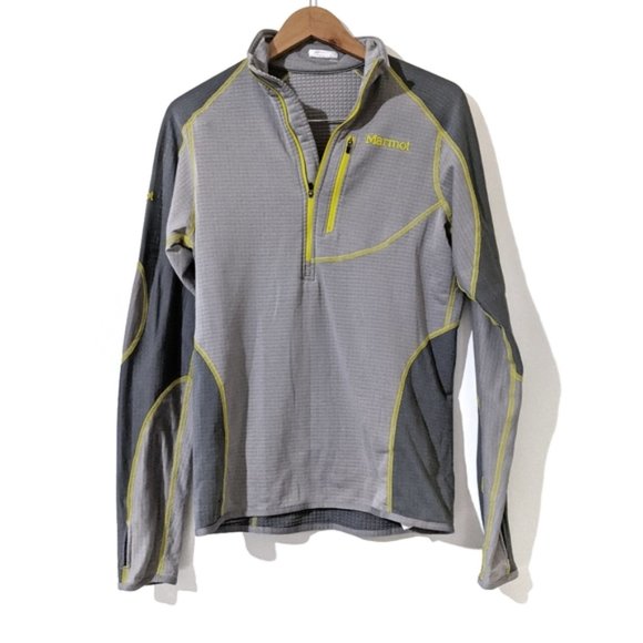 ISO men's marmot half zip - grey & yellow - Picture 1 of 1